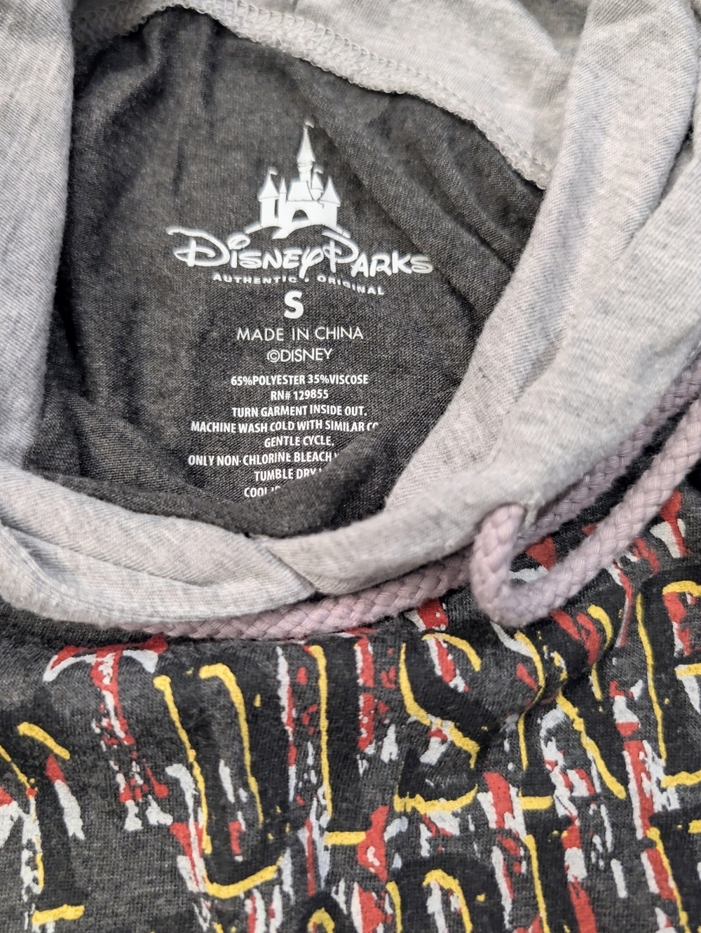 Disney Dark Gray Sleeveless Hooded Tank with Mickey Graphic - Picture 2 of 2